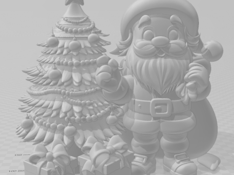 Bonecos 3d style manga anime papai noel santa claus caricato Modello di stampa 3D