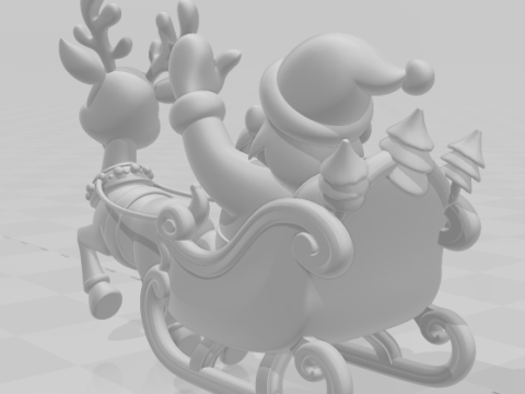 Bonecos 3d style manga anime papai noel santa claus caricato Modello di stampa 3D