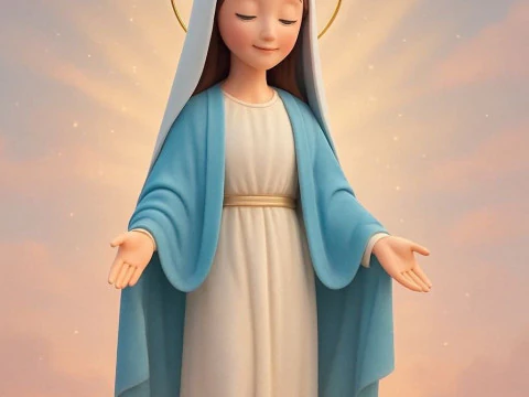 Bonecos 3d style manga anime maria mother jesus nossa senhora caricato 3D Print Model
