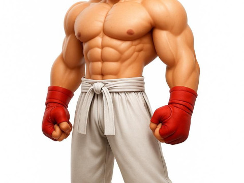 Bonecos 3D 风格漫画动漫街头霸王 Ryu Caricato 3D 打印模型