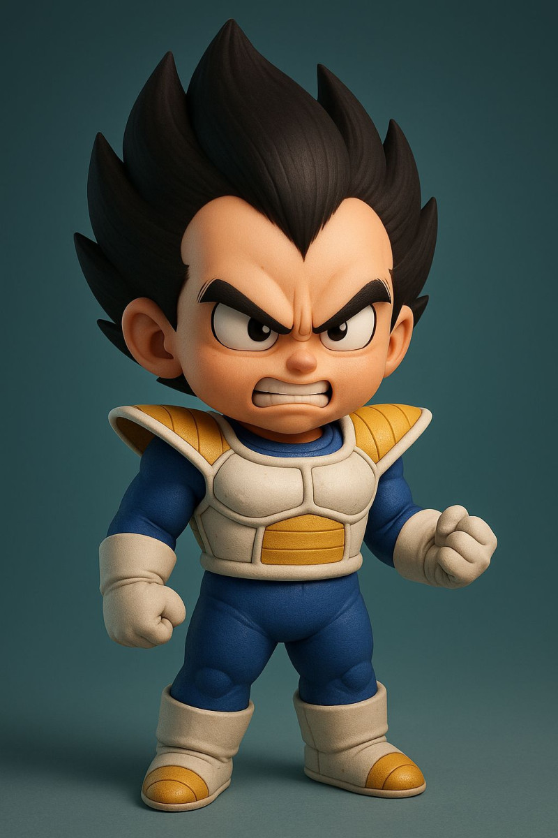 Bonecos 3d スタイル マンガ アニメ ベジータ ドラゴンボール カリカート 3Dプリントモデル .c4d .max .obj .3ds .fbx .stl .blend 