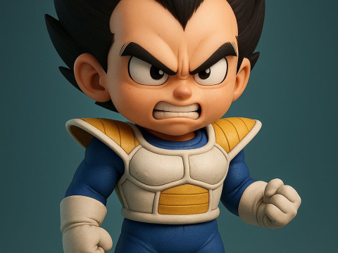 Bonecos 3D 风格漫画动漫贝吉塔龙珠 caricato 3D 打印模型