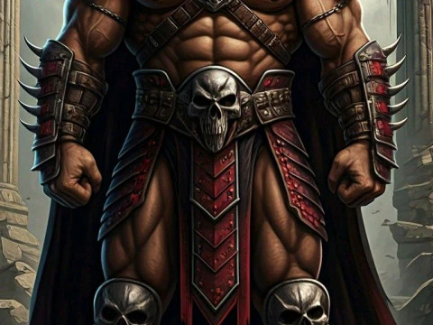 Bonecos 3d style manga anime shao kahn mortal kombat caricato 3D Print Model