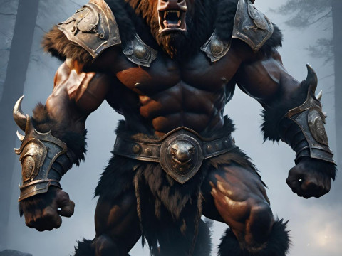 Bonecos 3D 风格漫画动漫牛头怪战士 caricato 3D 打印模型