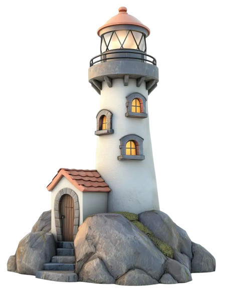 Bonecos 3d style manga anime mountain farol caricato 3D Print Model .c4d .max .obj .3ds .fbx .stl .blend 