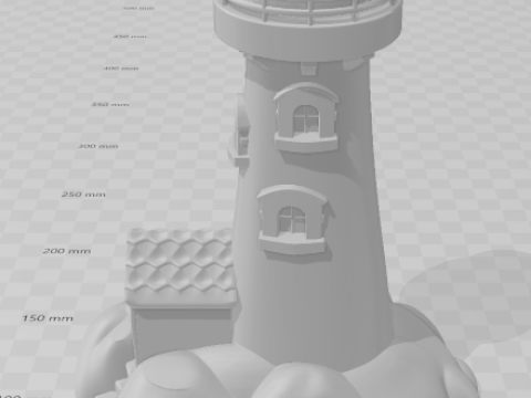 Bonecos 3d style manga anime mountain farol caricato 3D Print Model