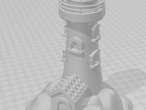 Bonecos 3d style manga anime mountain farol caricato 3D Print Model