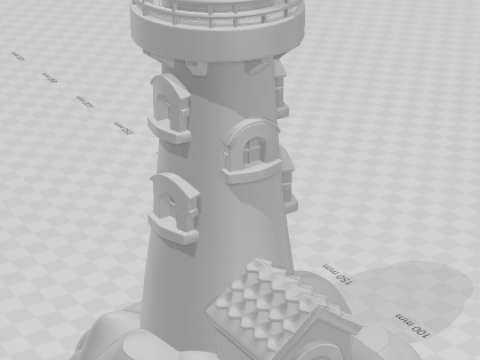 Bonecos 3d style manga anime mountain farol caricato 3D Print Model