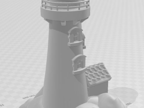 Bonecos 3d style manga anime mountain farol caricato 3D Print Model