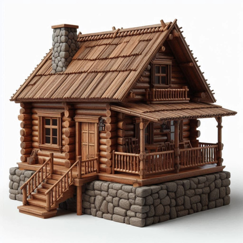 Bonecos 3d стиль манга аніме casa house старий стиль caricato 3D Принт Модель .c4d .max .obj .3ds .fbx .stl .blend