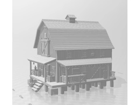 Bonecos 3d style manga anime casa house old style celeiro caricato 3D Print Model
