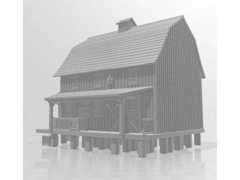 Bonecos 3d style manga anime casa house old style celeiro caricato 3D Print Model