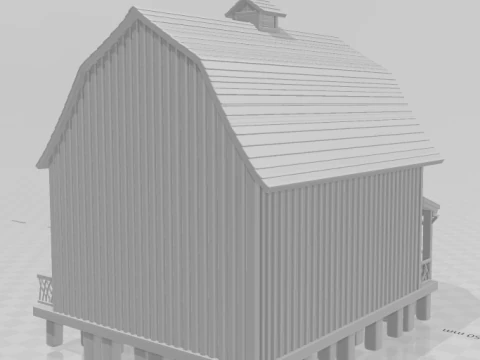 Bonecos 3d style manga anime casa house old style celeiro caricato 3D Print Model