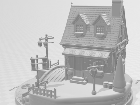 Bonecos 3d стиль манга аниме дом старый стиль карикато 3D Принт Модель