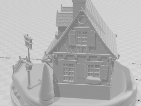 Bonecos 3d стиль манга аниме дом старый стиль карикато 3D Принт Модель