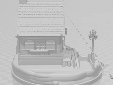 Bonecos 3d style manga anime casa house old style caricato 3D Print Model