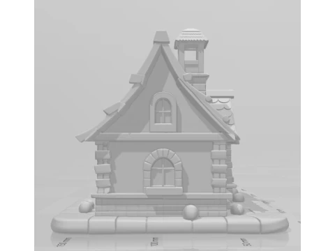 Bonecos 3d style manga anime casa house old style caricato 3D Print Model