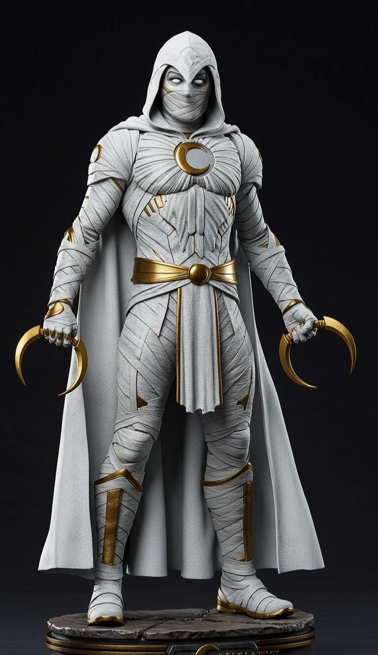 Bonecos 3d style manga anime moon knights style caricato 3D Print Model .c4d .max .obj .3ds .fbx .stl .blend 