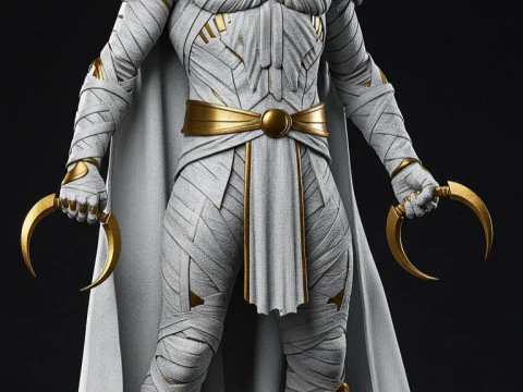 Caricato gaya ksatria bulan anime manga gaya 3d Bonecos Model Cetak 3D