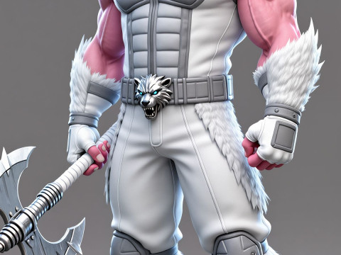 बोनकोस 3डी स्टाइल मंगा एनीमे वारियर ग्युरेरो स्टाइल कैरिकैटो 3D प्रिंट मॉडल