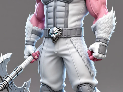 Bonecos 3d style manga anime warrior guerreiro style caricato 3D Print Model