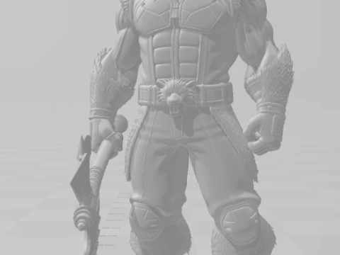 Bonecos 3d style manga anime warrior guerreiro style caricato 3D Print Model