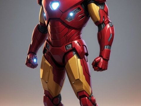 बोनकोस 3डी स्टाइल मंगा एनीमे योद्धा आयरनमैन स्टाइल कैरिकैटो 3D प्रिंट मॉडल