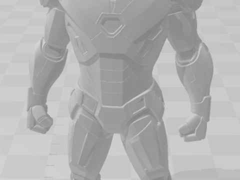 Bonecos 3d style manga anime warrior ironman style caricato 3D Print Model