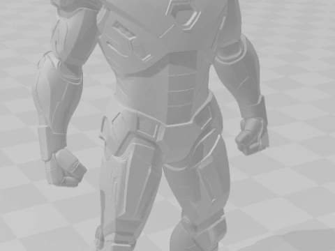 Bonecos 3d style manga anime warrior ironman style caricato 3D Print Model