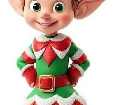 Bonecos estilo 3d manga anime duende estilo santa claus caricato Modelo de impresión 3D