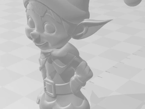 Bonecos 3d style manga anime duende santa claus style caricato 3D Print Model