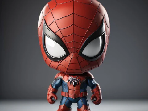 Bonecos 3d style manga anime mini spider man style caricato 3D Print Model