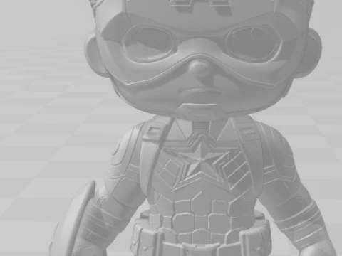 Bonecos 3d style manga anime mini captain america style caricato 3D Print Model