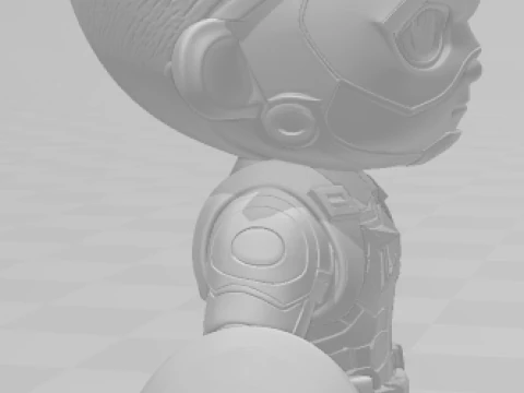 Bonecos 3d style manga anime mini captain america style caricato 3D Print Model
