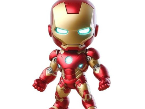 Bonecos 3D-stijl manga anime mini iron man-stijl caricato 3D printmodel