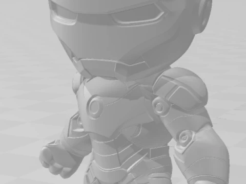 Bonecos 3d style manga anime mini iron man style caricato 3D Print Model