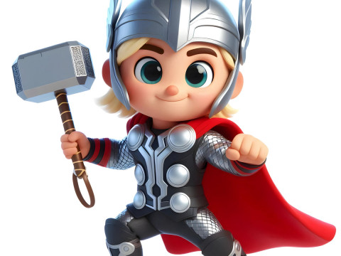 Bonecos 3D-stijl manga anime mini thor-stijl caricato 3D printmodel