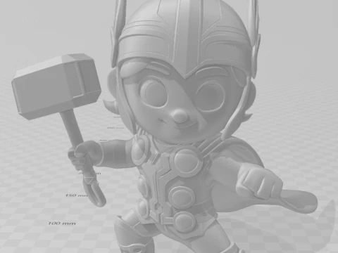 Bonecos 3d style manga anime mini thor style caricato 3D Print Model
