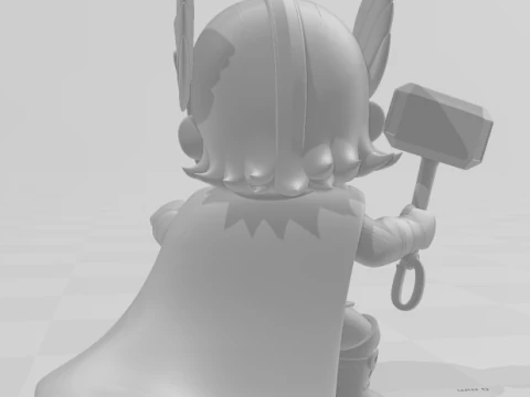 Bonecos 3d style manga anime mini thor style caricato 3D Print Model
