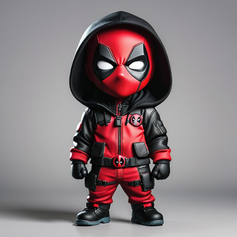 Bonecos style 3d manga anime mini style deadpool caricato Modèles 3D en vedette .c4d .max .obj .3ds .fbx .stl .blend 