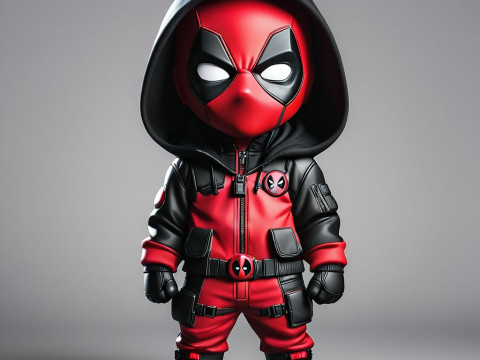 Bonecos 3D-stijl manga anime mini deadpool-stijl caricato 3D printmodel