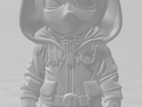 Bonecos 3d style manga anime mini deadpool style caricato 3D Print Model