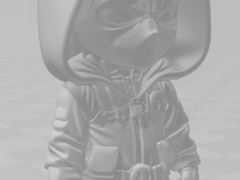 Bonecos 3d style manga anime mini deadpool style caricato 3D Print Model