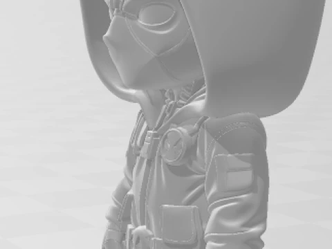 Bonecos 3d style manga anime mini deadpool style caricato 3D Print Model
