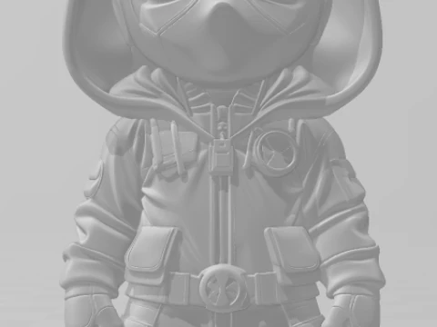 Bonecos 3d style manga anime mini deadpool style caricato 3D Print Model