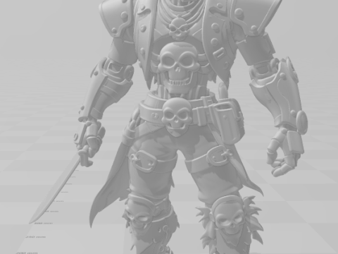 Bonecos 3D-stijl manga anime krijger esqueleto stijl caricato 3D printmodel