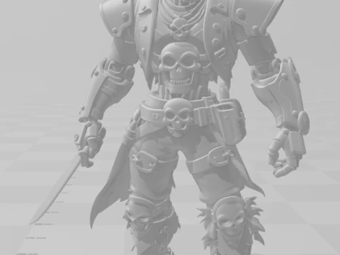 Bonecos 3d style manga anime warrior esqueleto style caricato 3D Print Model