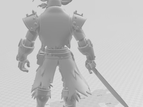 Bonecos 3d style manga anime warrior esqueleto style caricato 3D Print Model