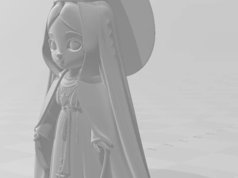 Bonecos 3d style manga anime nossa senhora style caricato 3D Print Model
