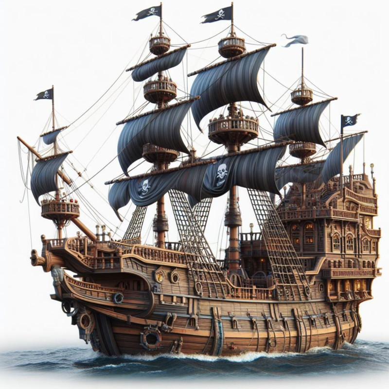 Bonecos 3d style manga anime navio pirata style caricato 3D Print Model .c4d .max .obj .3ds .fbx .stl .blend 